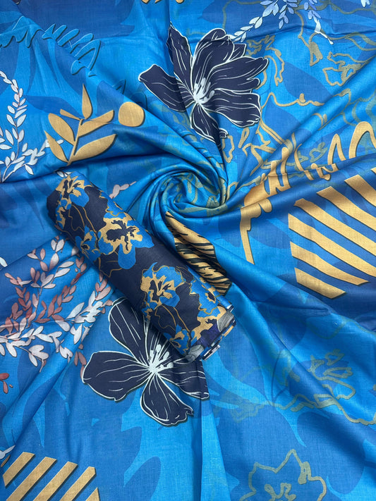 Baroque Blue (S+D) 2 PCs Unstitched Lawn Collection