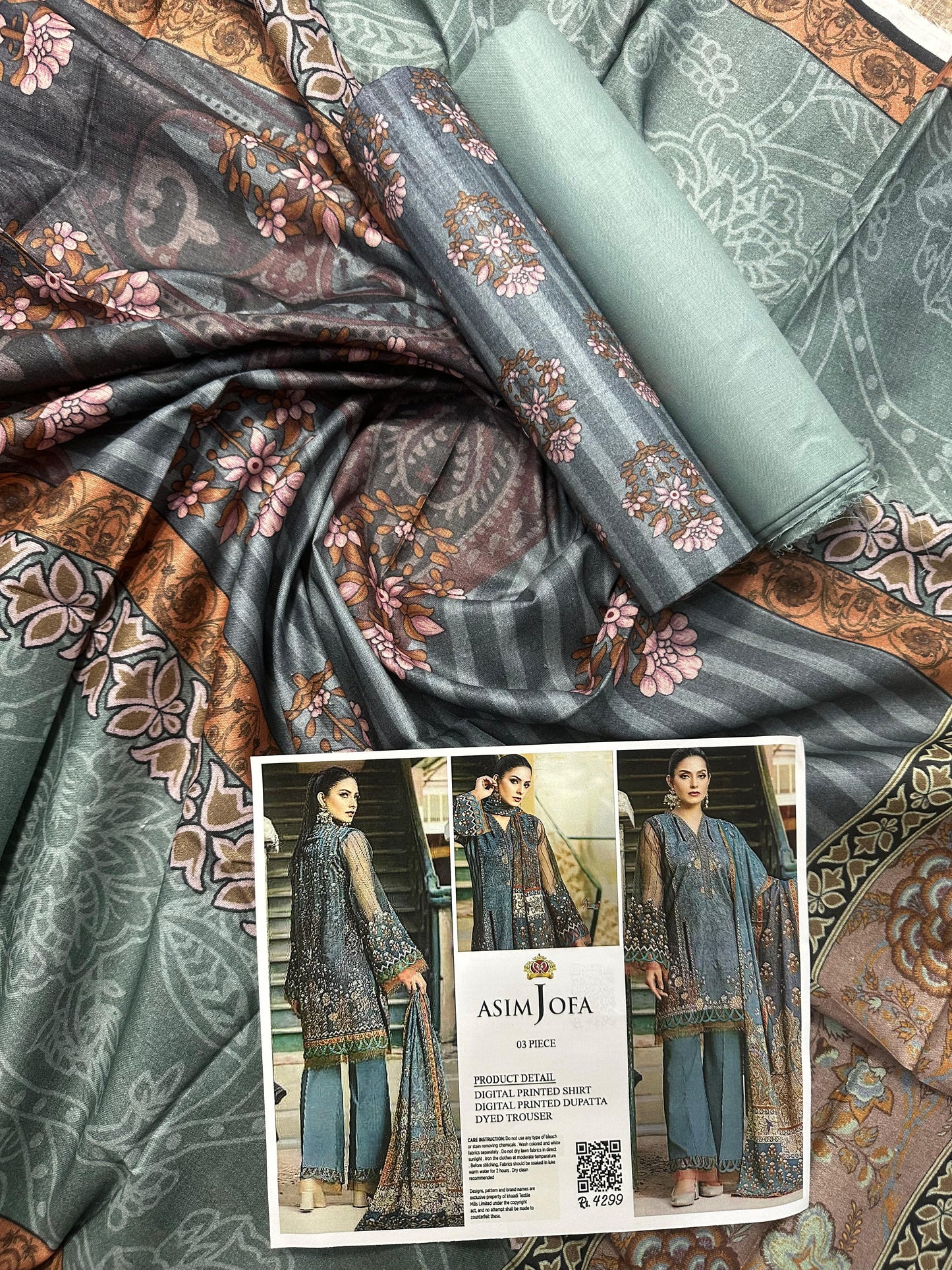 ASIM JOFA 3PC UNSTITCHED DIGITAL PRINTED COLLECTION
