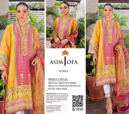 ASIM JOFA 3PC UNSTITCHED DIGITAL PRINTED COLLECTION