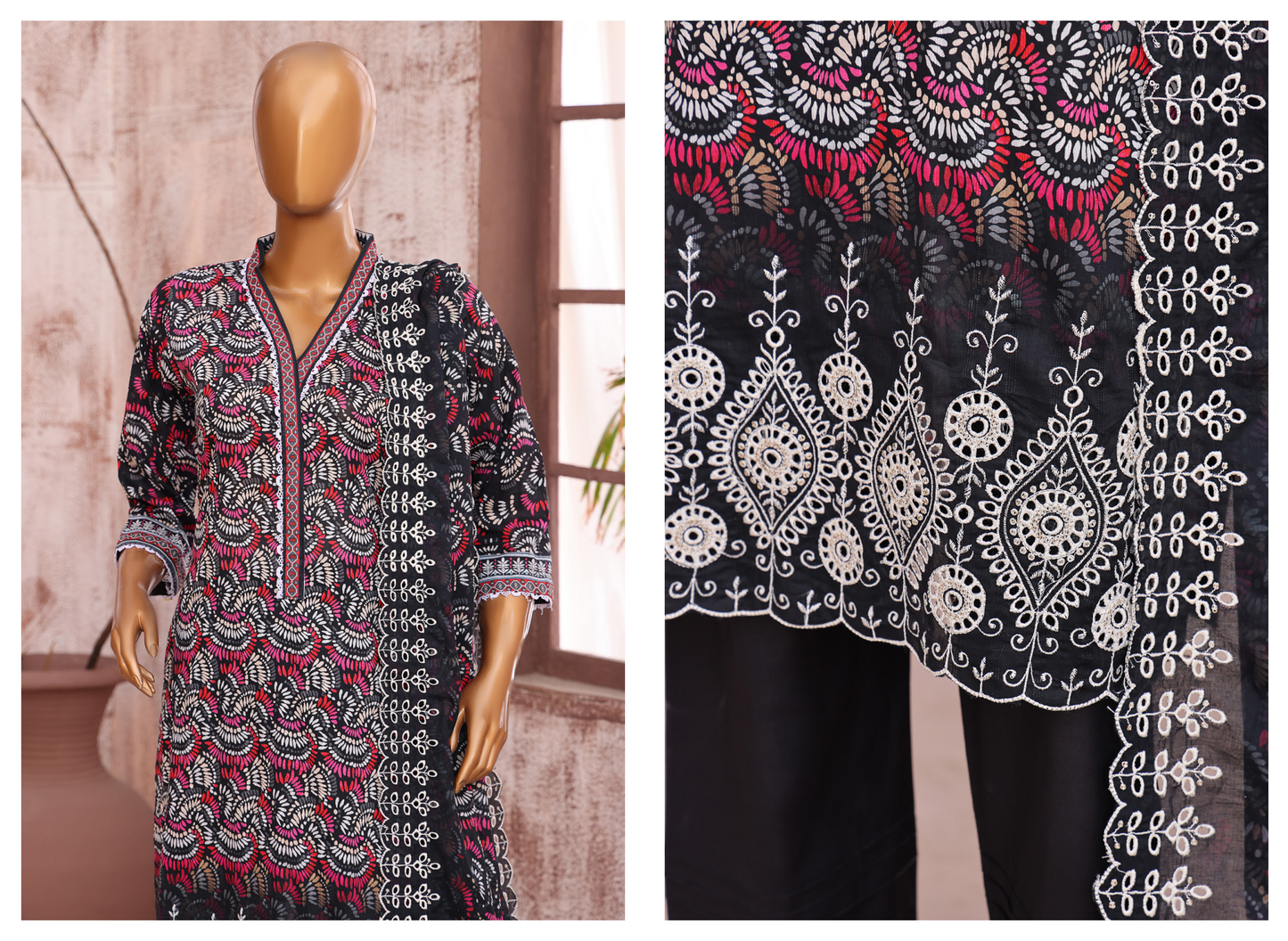 ✨ MTF Presents ✨
" L A S H K A R A " 💖 🌸 DIGITAL PRINTED EMBROIDERED CHIKANKARI DORIA LAWN COLLECTION 2025 🌸