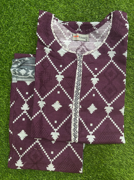 Khaadi Plum Khaddar Stitch 2Pcs