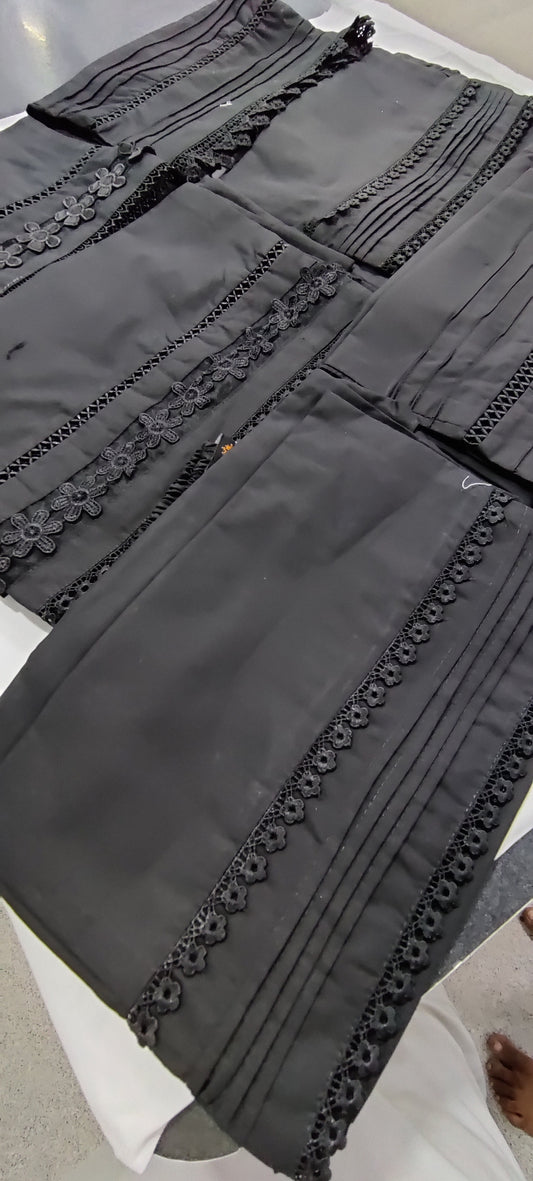 Cotton Stitched Plazo In Black 🖤 & White 🤍