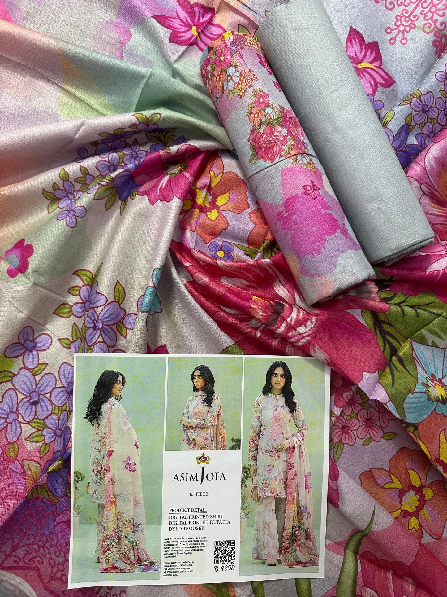 ASIM JOFA 3PC UNSTITCHED DIGITAL PRINTED COLLECTION