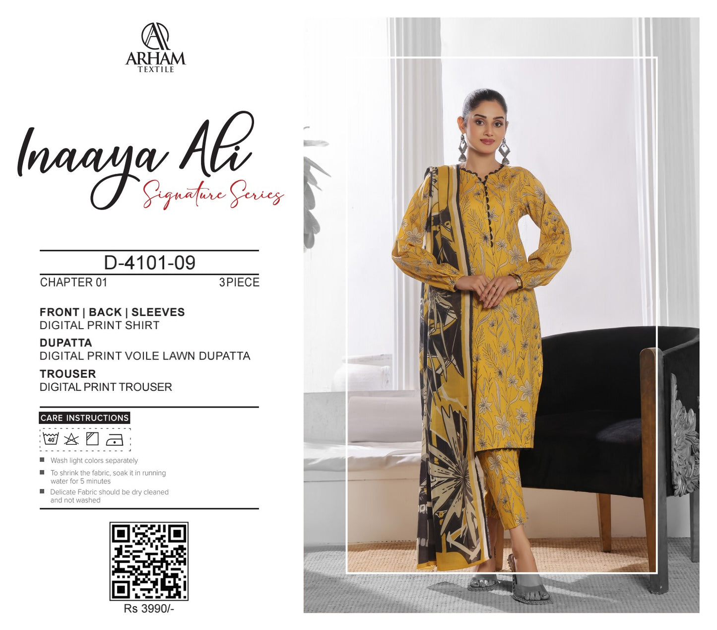 Inaaya Ali By ARHAM TEXTILE 3P