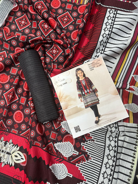 Almeerah Ting Tone Unstitched Kids 2Pcs Collection