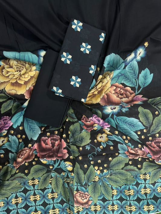 ZAMAN BLACK PRINTED 3PCS