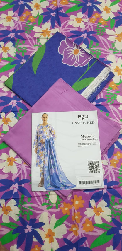 Ego Printed Unstitched 3P