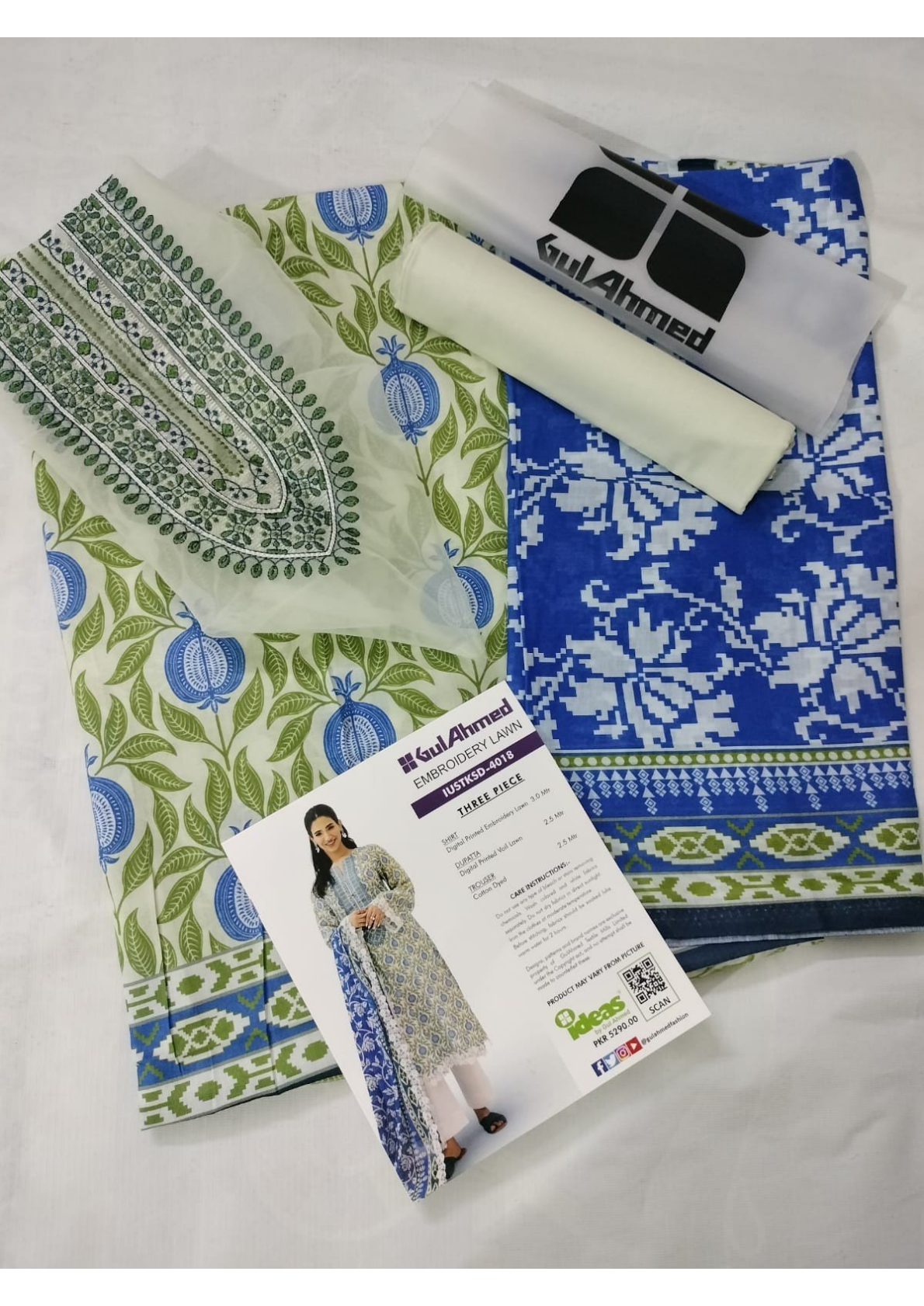 Gul Ahmed IUSTKSD-4018 Emb Lawn 3PCS