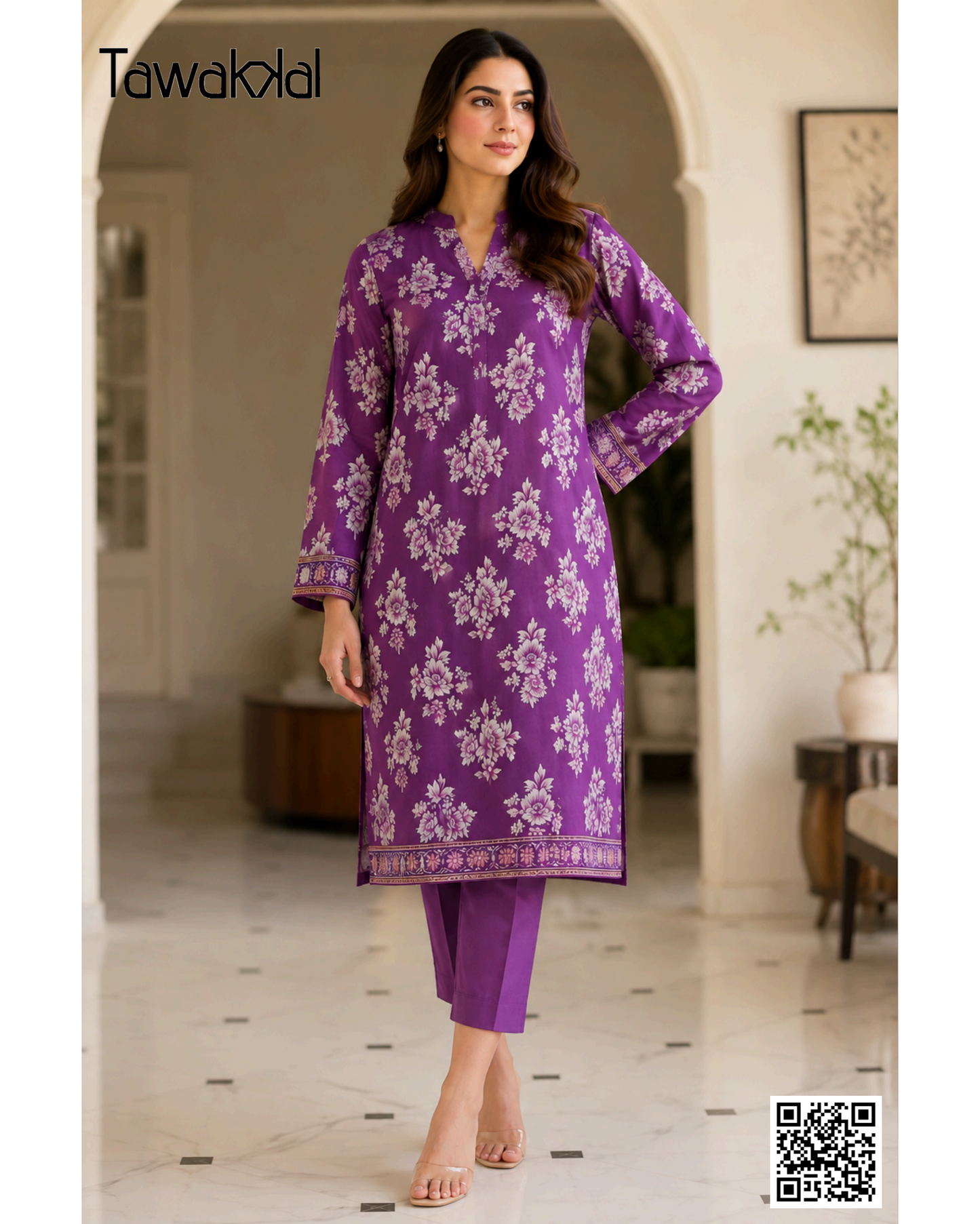 Tawakkal Purple Stitched 2-Piece