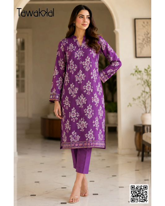 Tawakkal Purple Stitched 2-Piece