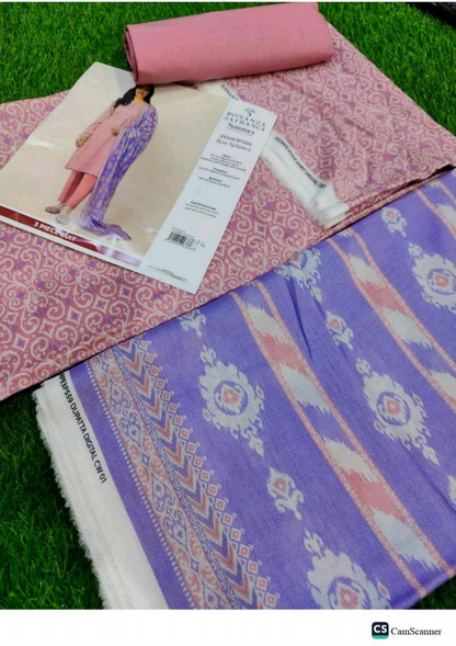 Bonanza Satrangi 100% Original Lawn Dupatta Unstitched 3 Piece