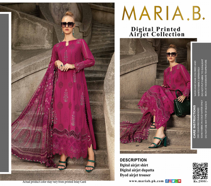 Maria.B Unstitched Printed 3PCs