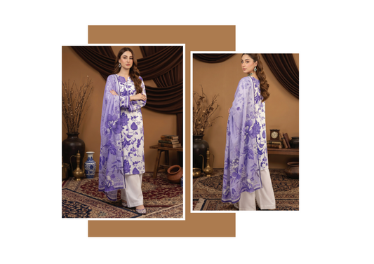 SALINA D-08 DIGITAL PRINTED LAWN  3PCS