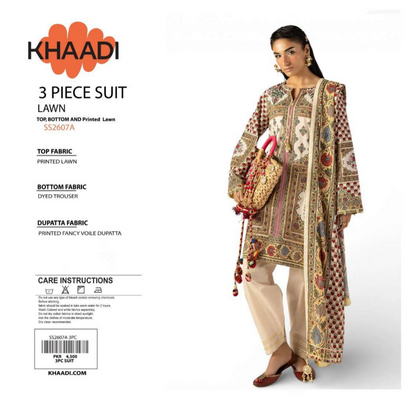 Khaadi Khaki SS2607A 3-Piece