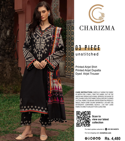 CHARIZMA LAWN COLLECTION 3 PIECE SUIT Design # 09