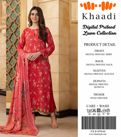 Khaadi Unstitched Lawn Printed  3PCs 💕🔥