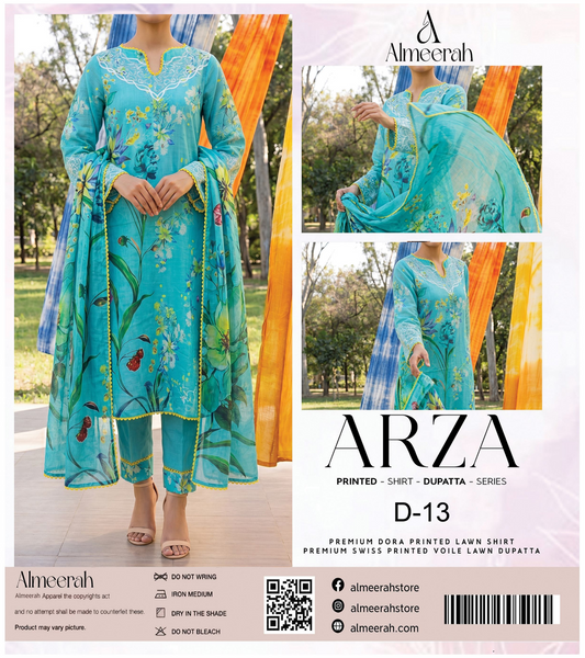 Almeerah ARZA – PRINTED D-13 2PC Premium Lawn Collection