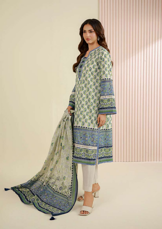 ZELLBURY Unstitched 3pcs Lawn Collection D.C:- WUS26X30949