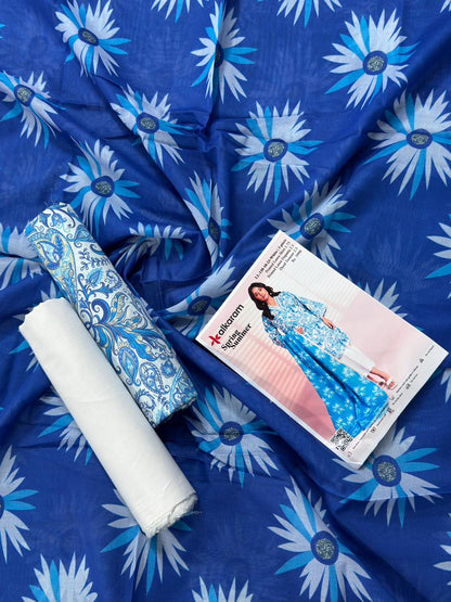 Alkaram 3 PCs White Printed Lawn Unstitched Collection