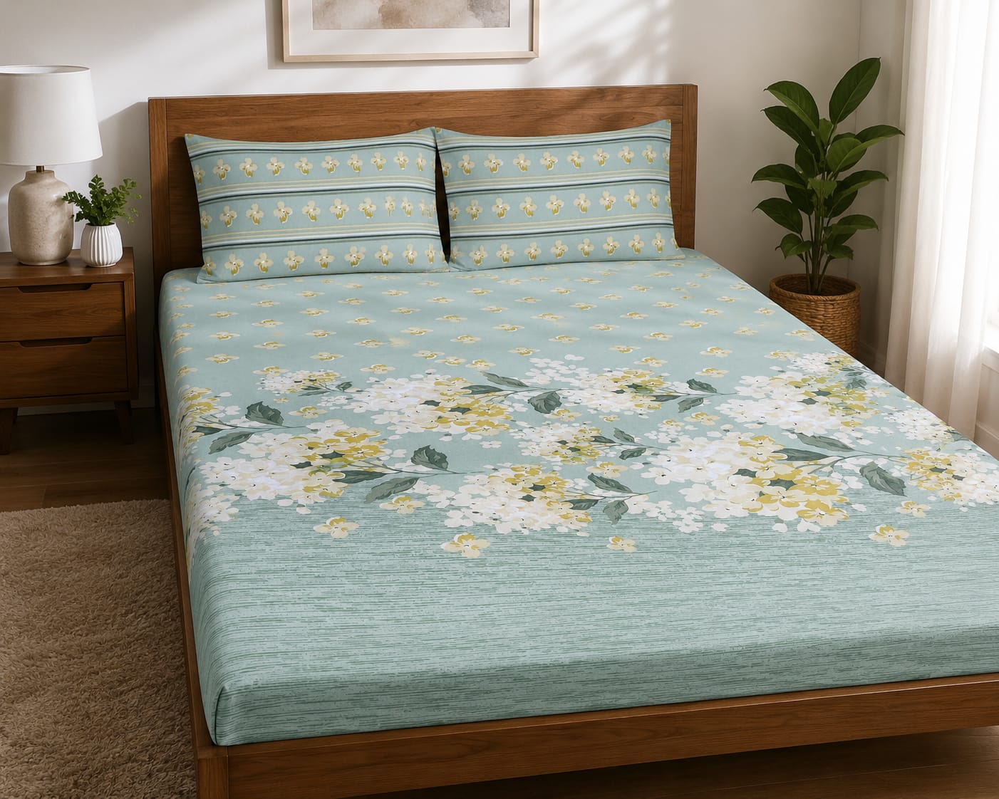 Salonika Full Printed King Size Bedsheets Collection
