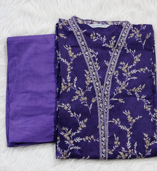Tawakkal Purple-Gold Stitched 2-Piece