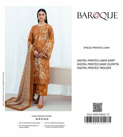 BAROQUE Lawn Printed Trouser 3PC In Wholesale Price 🥺🔥
