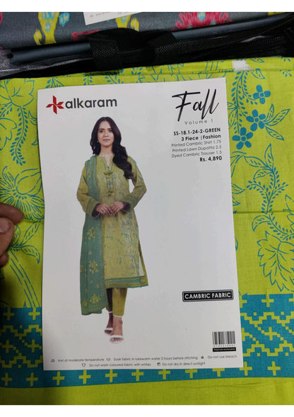 Alkaram 100% Original Cotton Camric 3 Piece 😉🧡 2k25