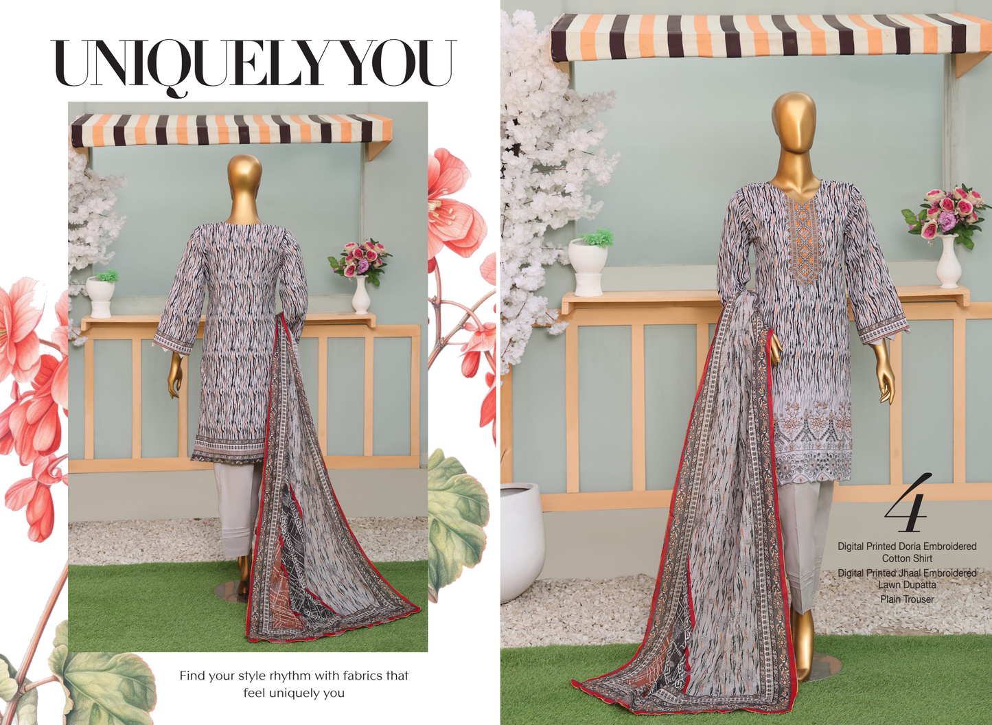 🌸 MTF Digital Printed Doria Embroidered Cotton Collection 2025 🌸 ✨ ELARA ✨