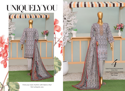 🌸 MTF Digital Printed Doria Embroidered Cotton Collection 2025 🌸 ✨ ELARA ✨