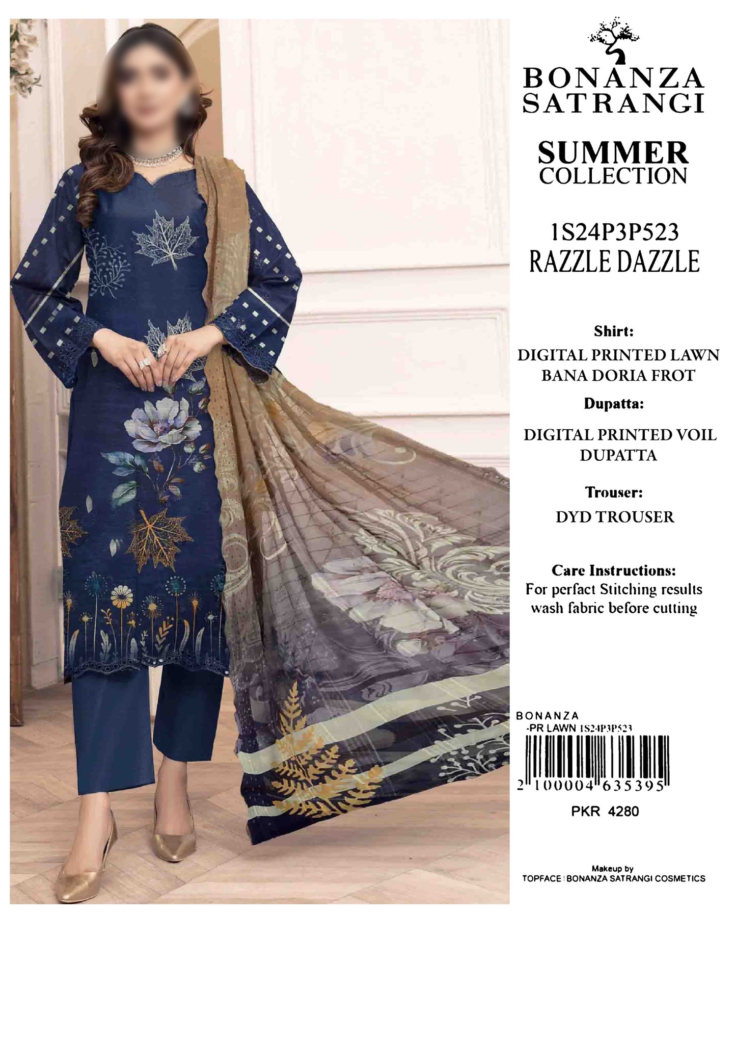 BONANZA SATRANGI – SUMMER UNSTITCHED 3PCS COLLECTION