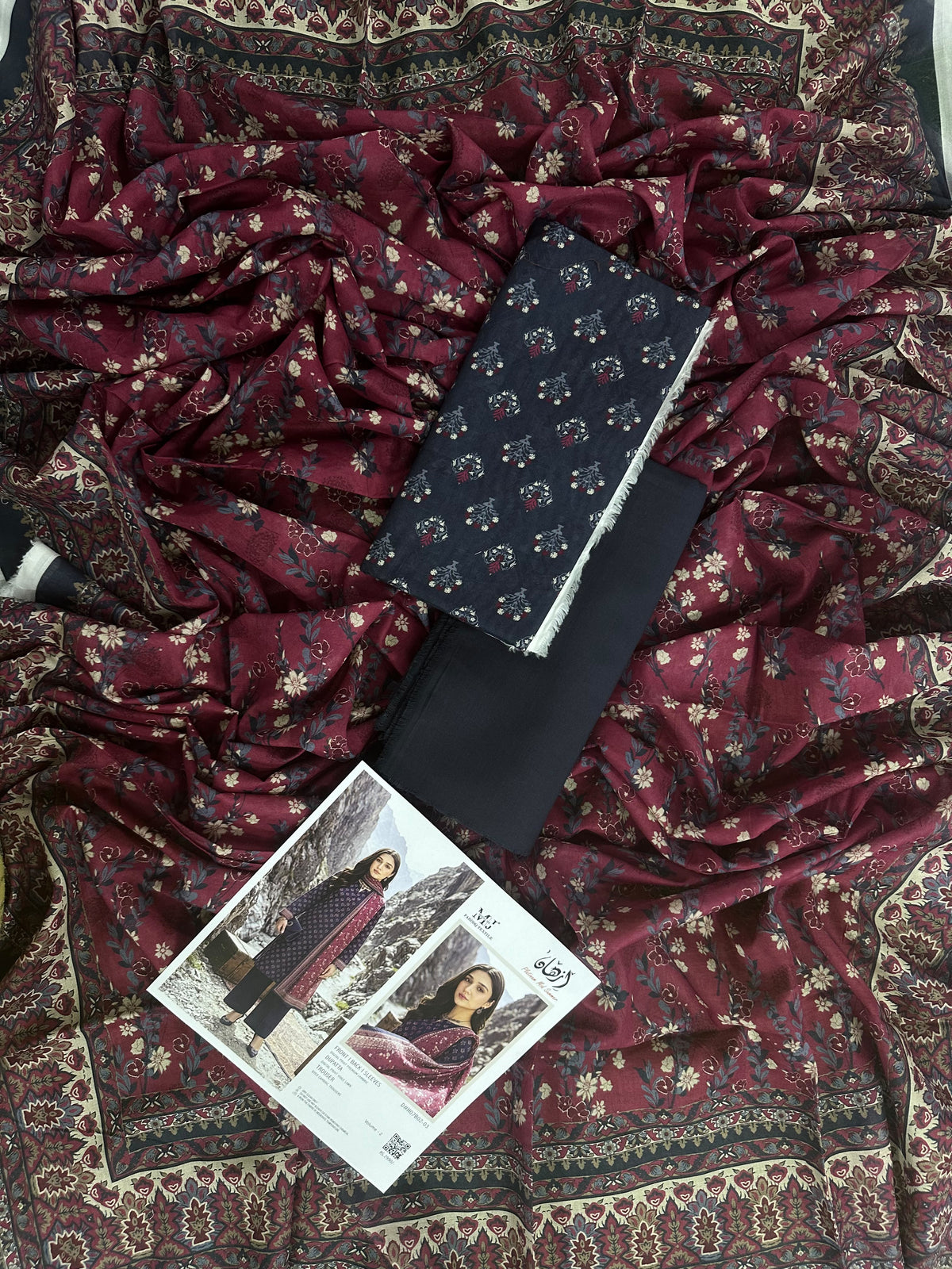 Izhaan MJ Navy D-03 3Pcs Printed