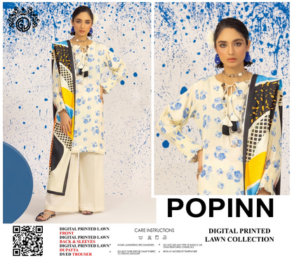 Popinn Cream Printed Lawn Collection