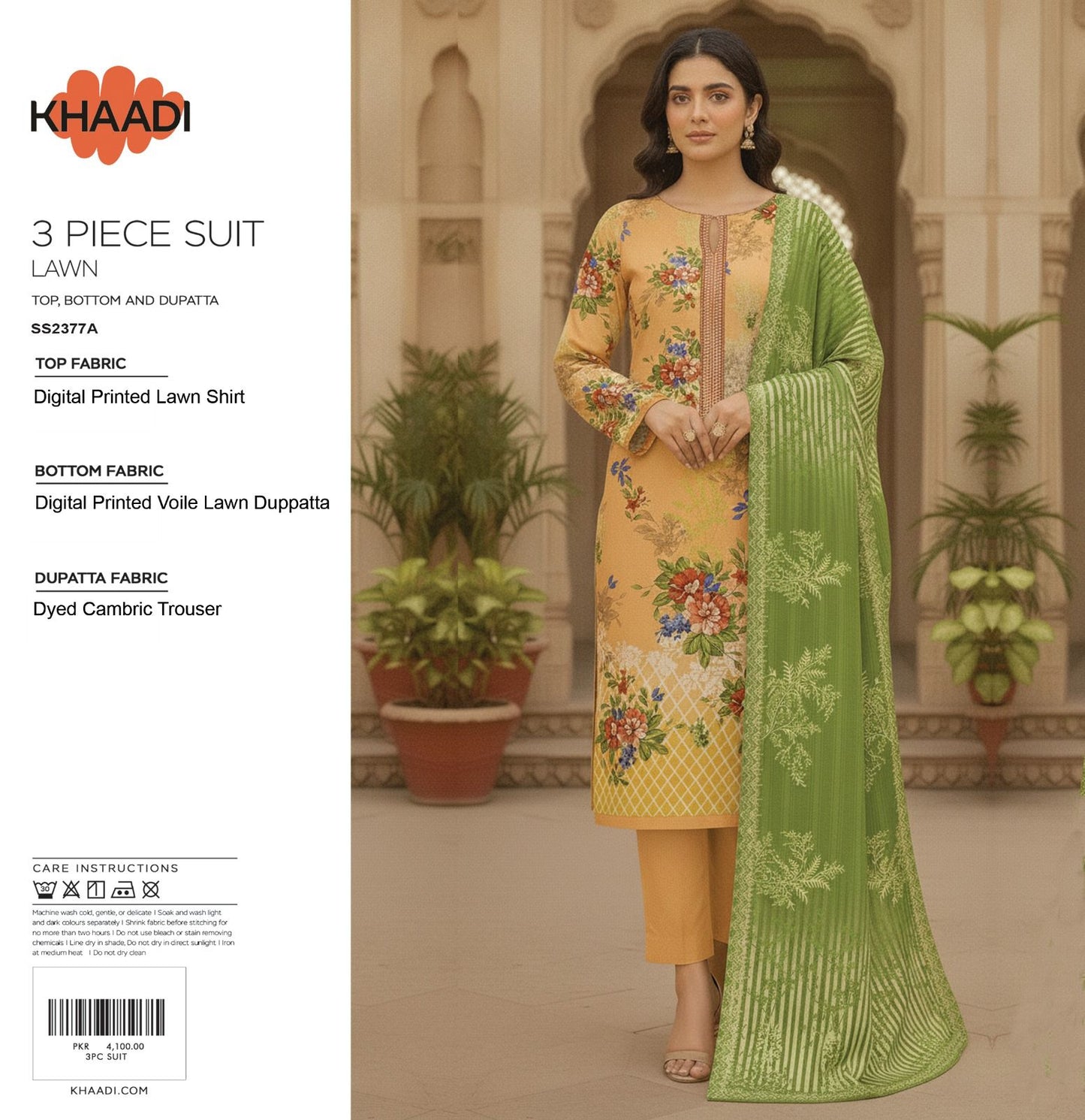 Khaadi (D.C:-SS2377A) 3Pcs Digital Printed Lawn Collection