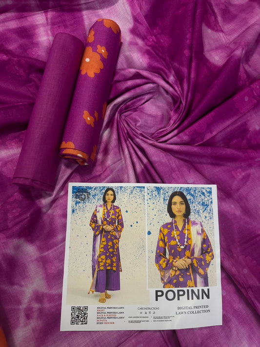 Popinn Purple Printed Lawn Collection