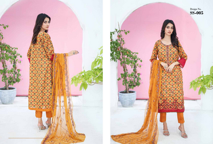 SANASARA EMBROIDED 3P By LEEDS