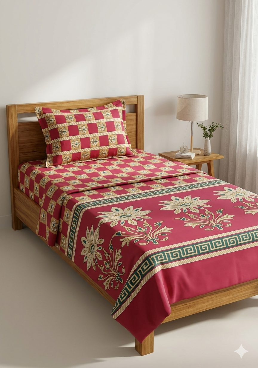 Single Bedsheet Salonika Pure Cotton Printed