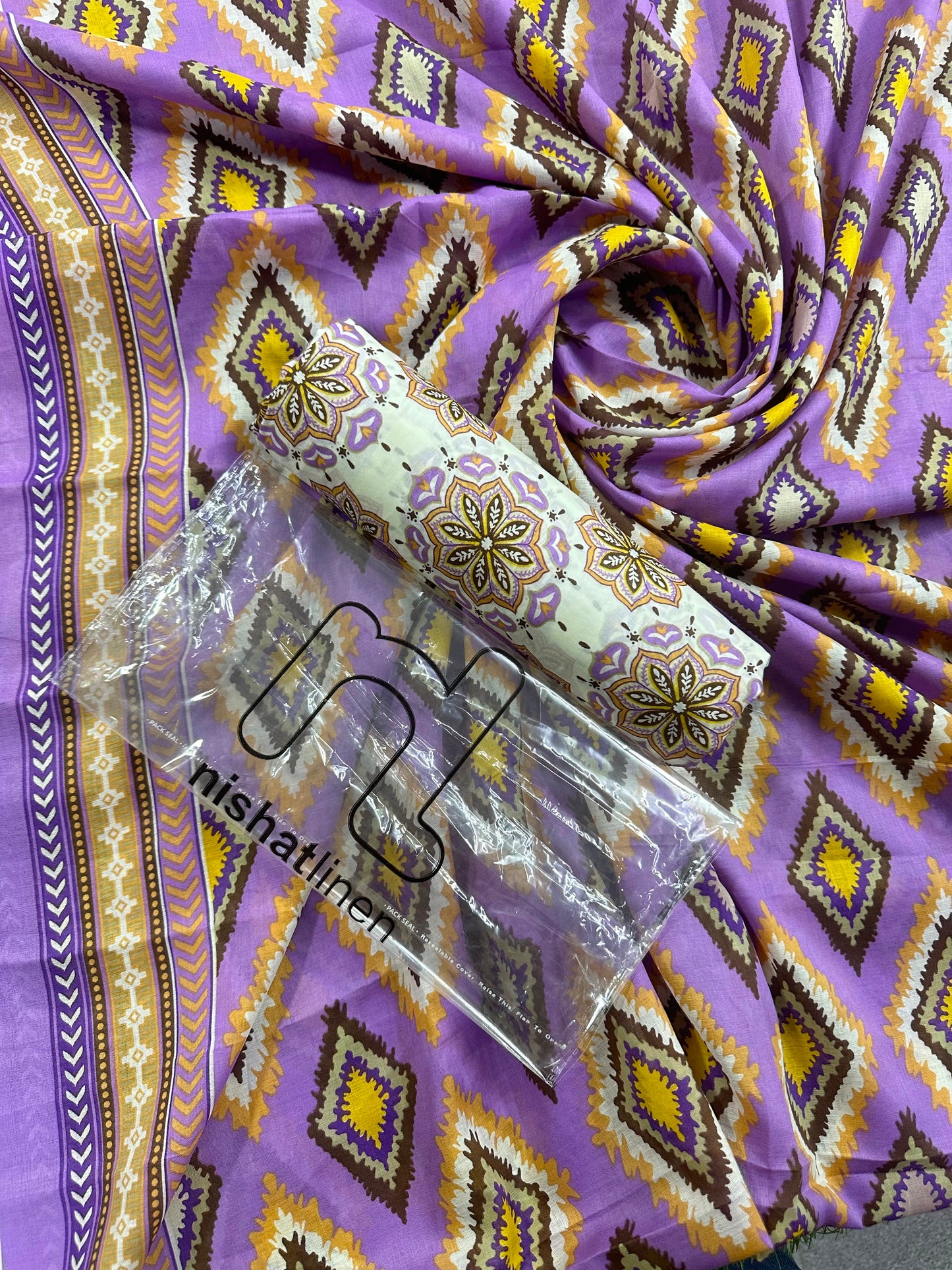 NISHAT 2PCS Cream-Purple S+D