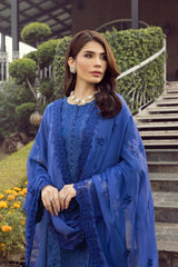 Lakhany Royal Blue Eid Collection Unstitched ChikanKari 3 Piece 🔥