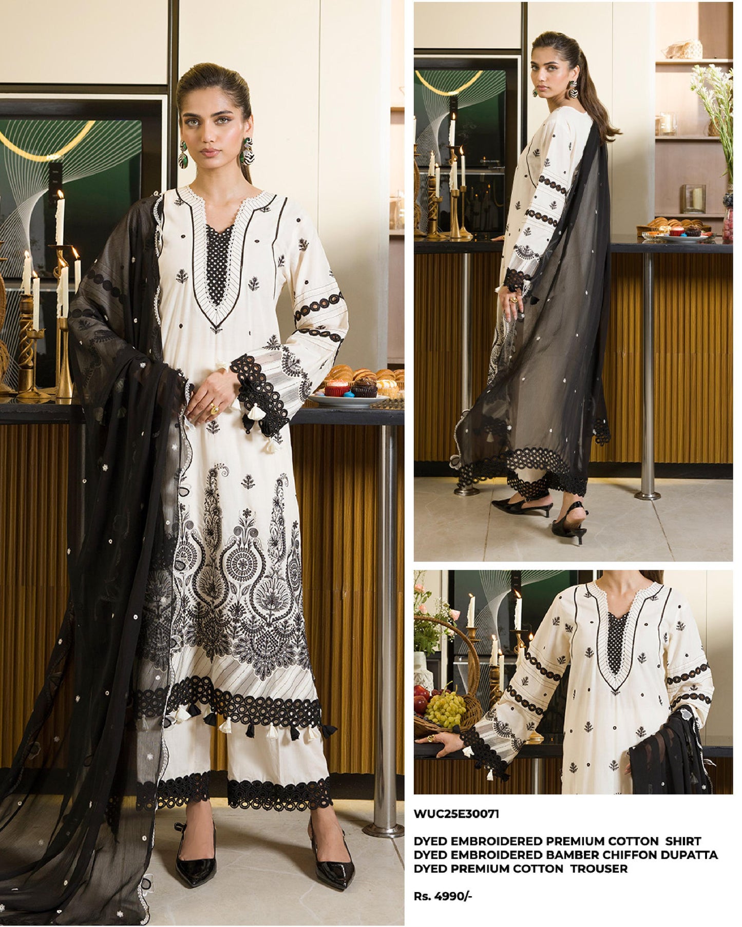 🌸✨ Zellbury Signature Unstitched Fancy Chikankari Luxury 3 Pieces ✨🌸