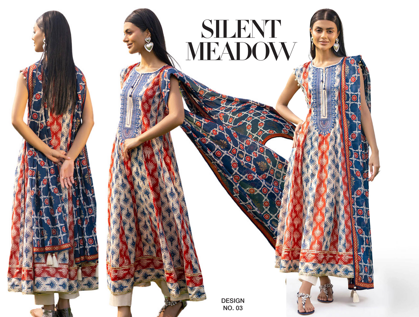 RUQAYYAHS – Digital Printed Embroidered Lawn Collection 2026 Design # 03