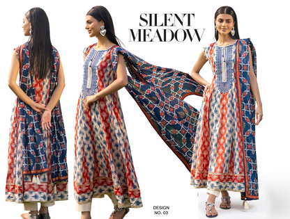 RUQAYYAHS – Digital Printed Embroidered Lawn Collection 2026 Design # 03