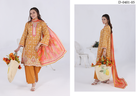 Luxury Summer Collection 
APPLIQUE KARI BY MOOSAJEE Design# D-0401-05