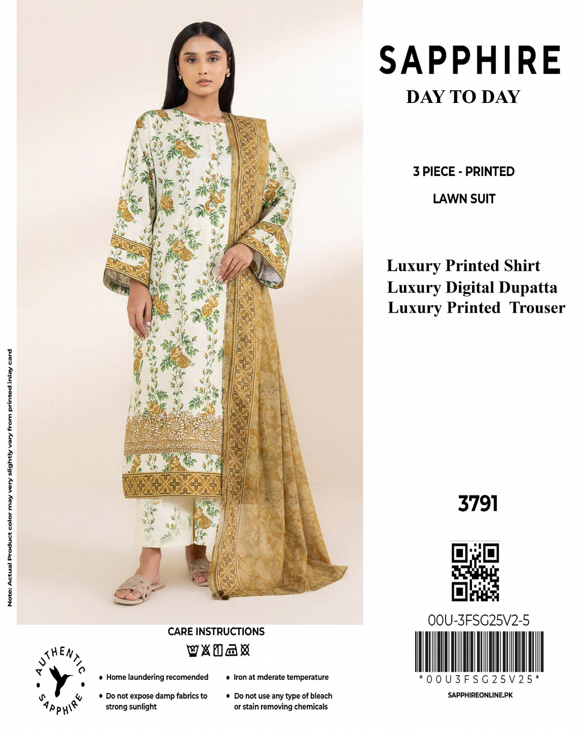 SAPPHIRE Lawn Unstitched 3 Pieces in Wholesale Price 🔥🧡
