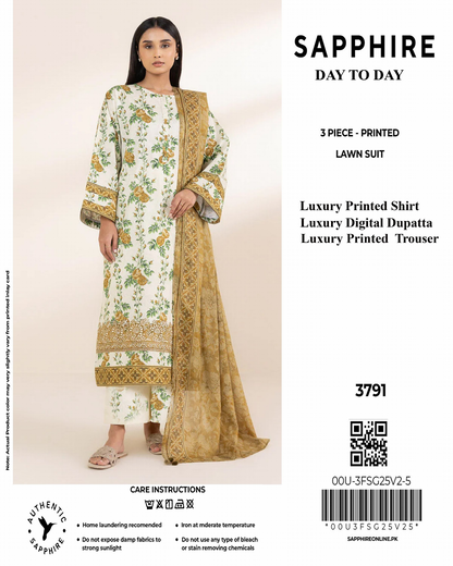 SAPPHIRE Lawn Unstitched 3 Pieces in Wholesale Price 🔥🧡