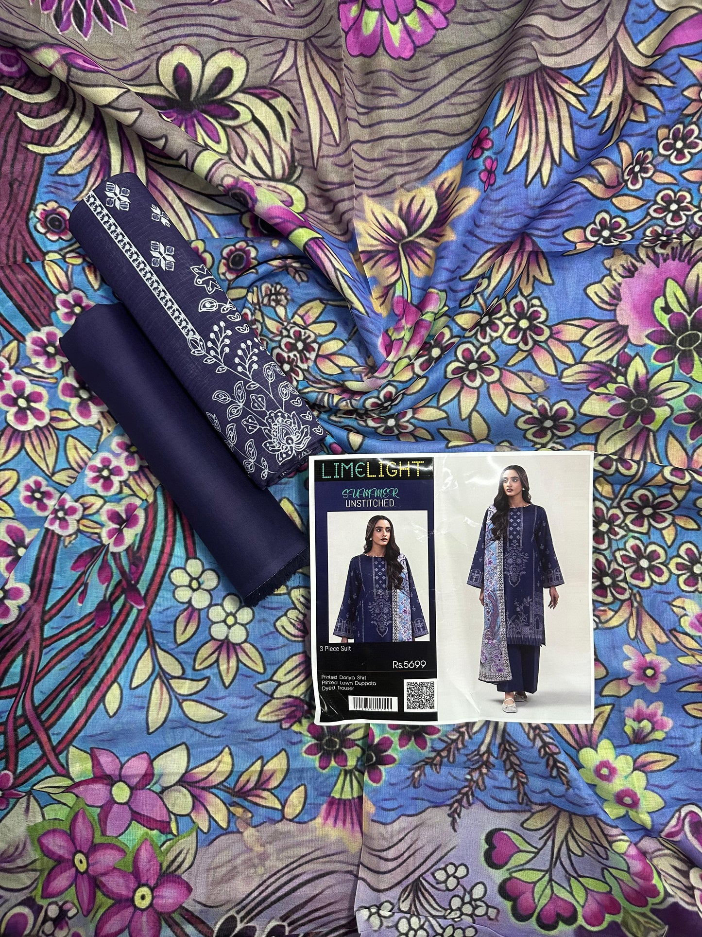 Limelight – Blue Zodiac - Doriya Unstitched 3 PCs Unstitched Suit