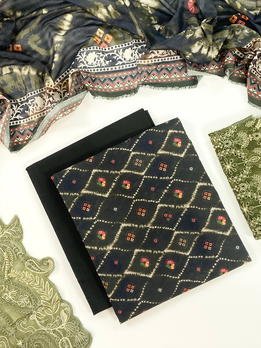 Fleur By Almeerah - Onyx Mist - Digital Chundri Lawn