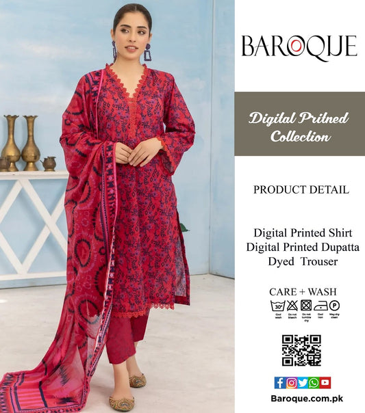 Baroque Digital Printed 3P