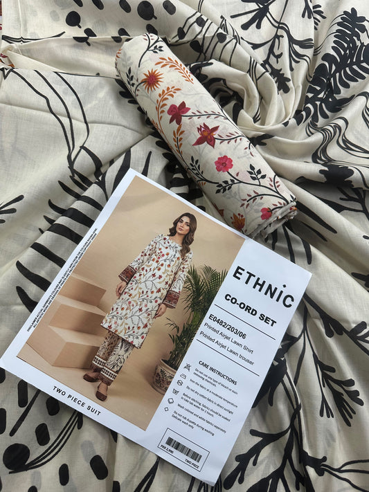 Ethnic 2Pcs Beige/6 Cord Set