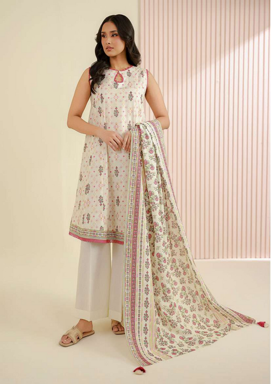 ZELLBURY Unstitched 3pcs Lawn Collection D.C:-WUS26X30945