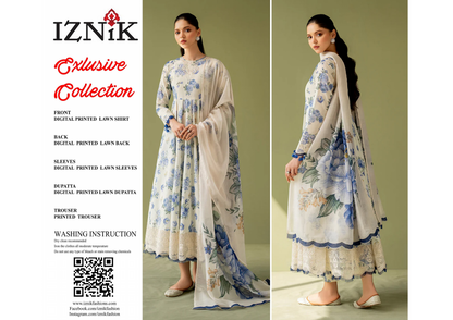Iznik Lawn Unstitched 3 Pieces in Wholesale Price 🔥🧡